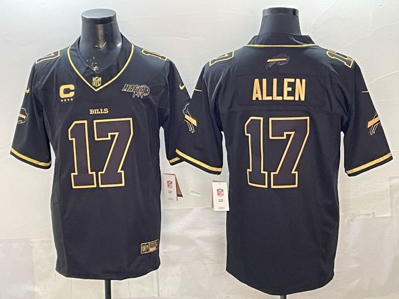 Men Buffalo Bills #17 Allen Black gold 3th generations 2026 Nike Limited NFL Jersey style 111